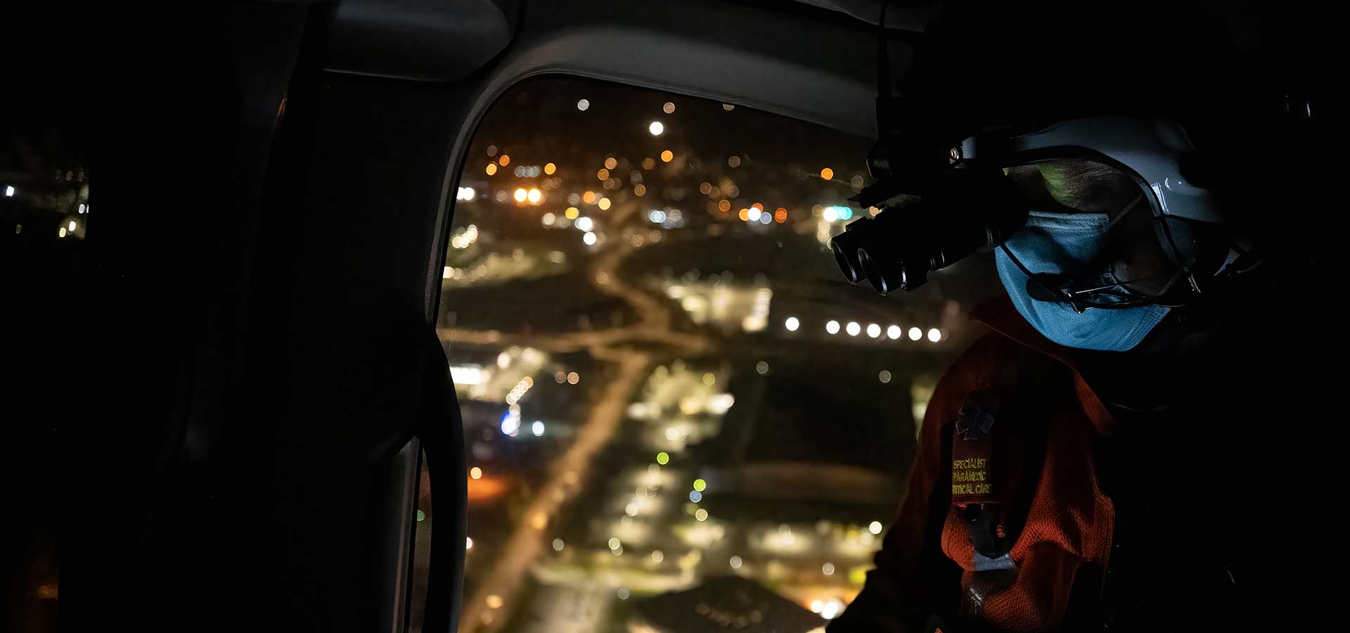 Helicopter at night